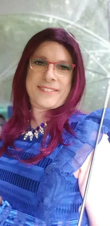 blue dress in the rain in july         