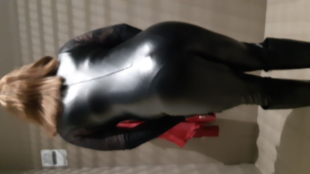 Shiny latex catshuit #4