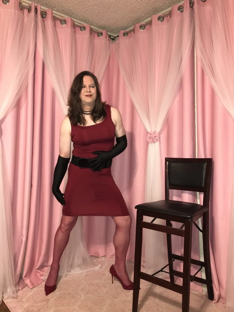 Joanie - Wine Red Pencil Dress #54