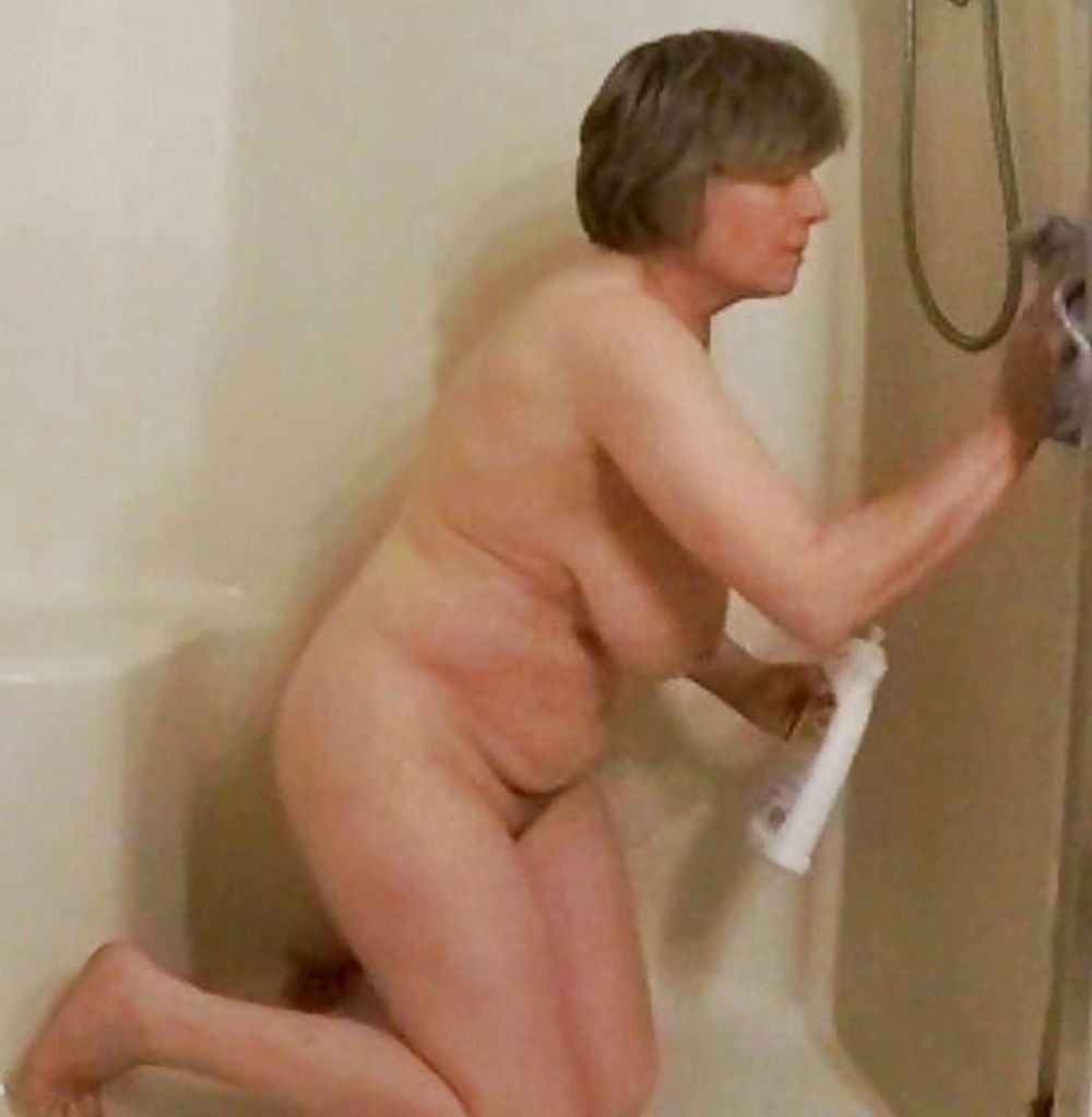 GILF gets naked to clean the shower #38