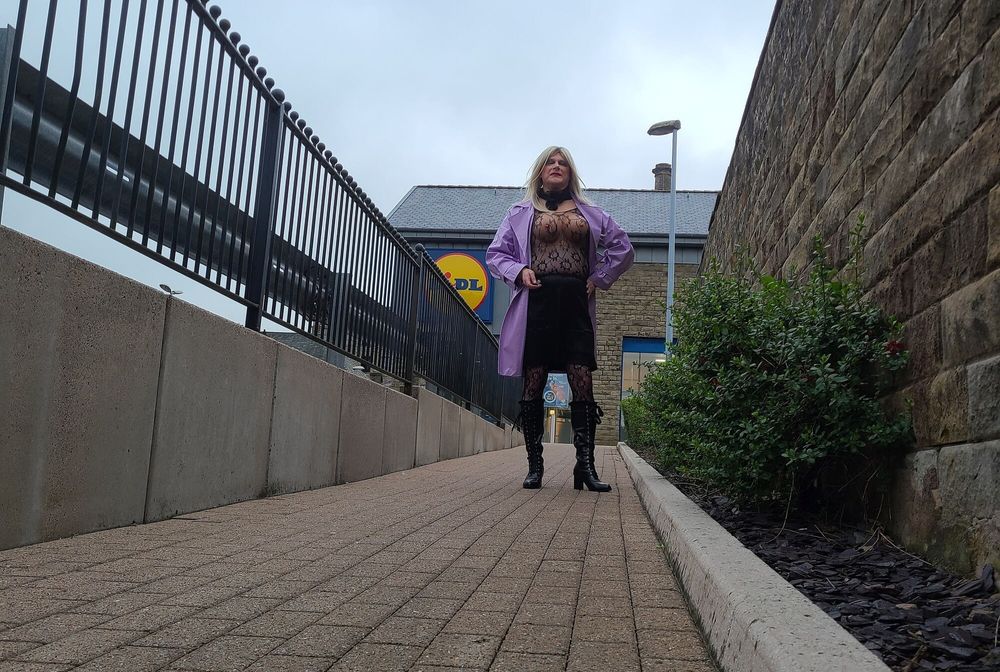 Sissy outdoors in Rawtenstall Lancashire #13