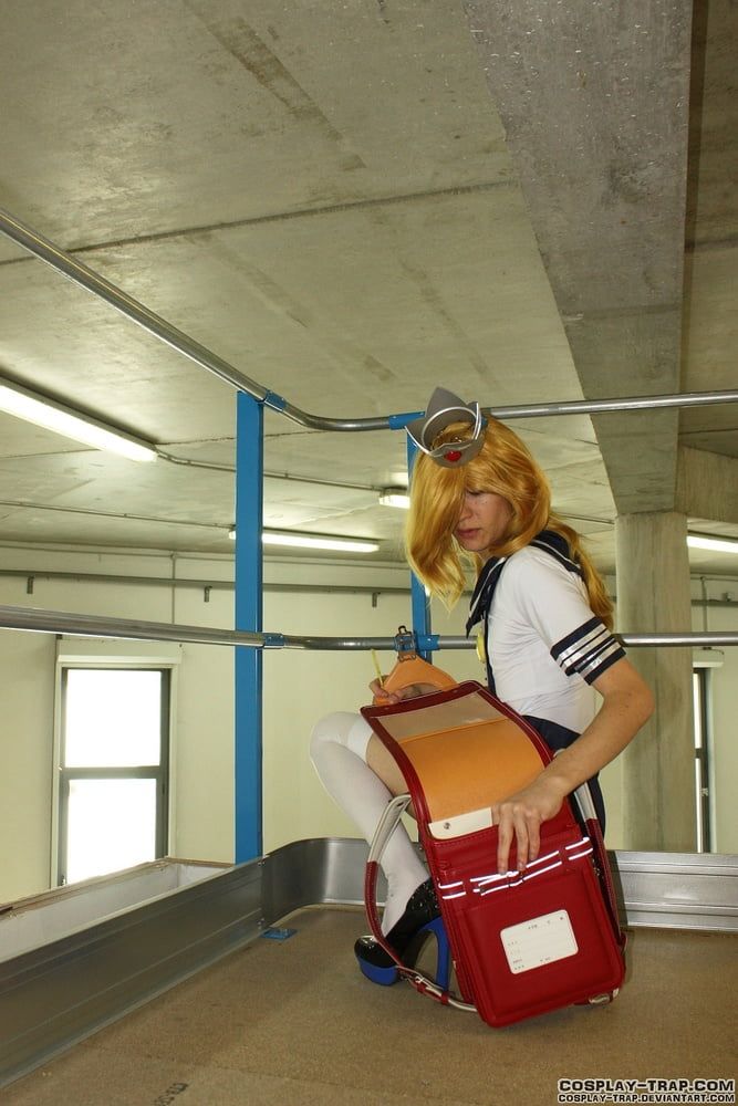  Crossdress cosplay Japan schoolgirl Rosalina flashing #5