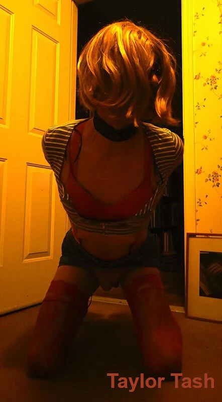 in red lace stockings for cock #4