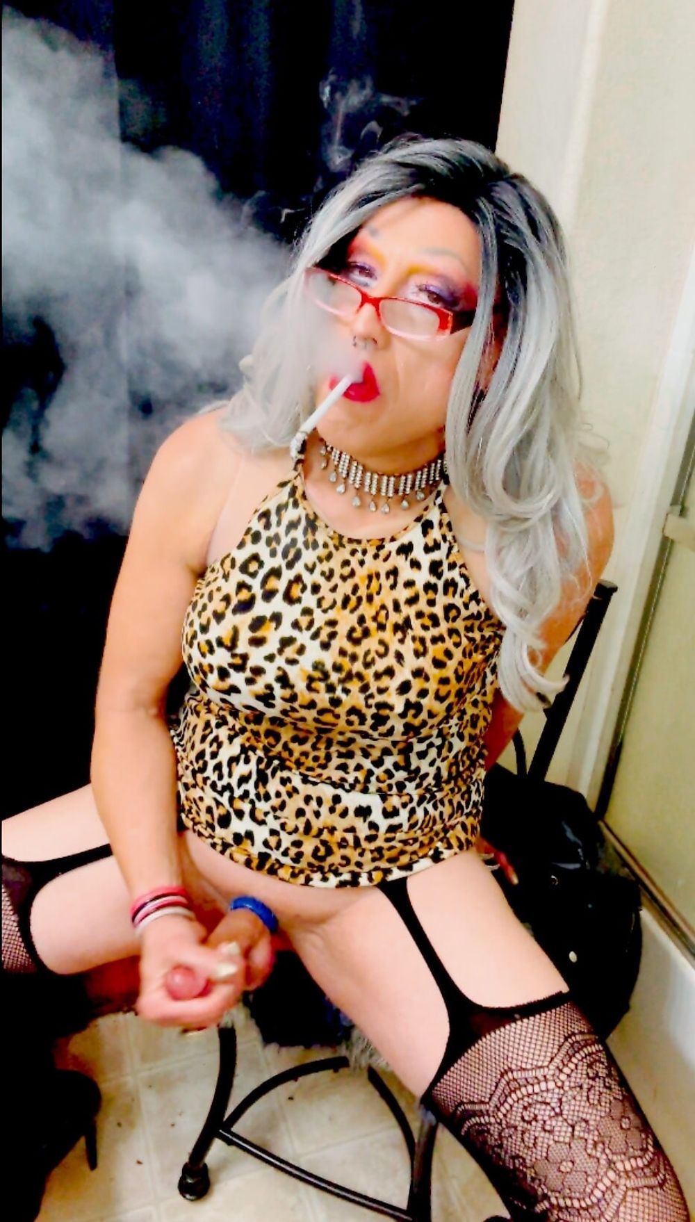 Marilyn Leopard Print Big Cock Smoking Cougar #42