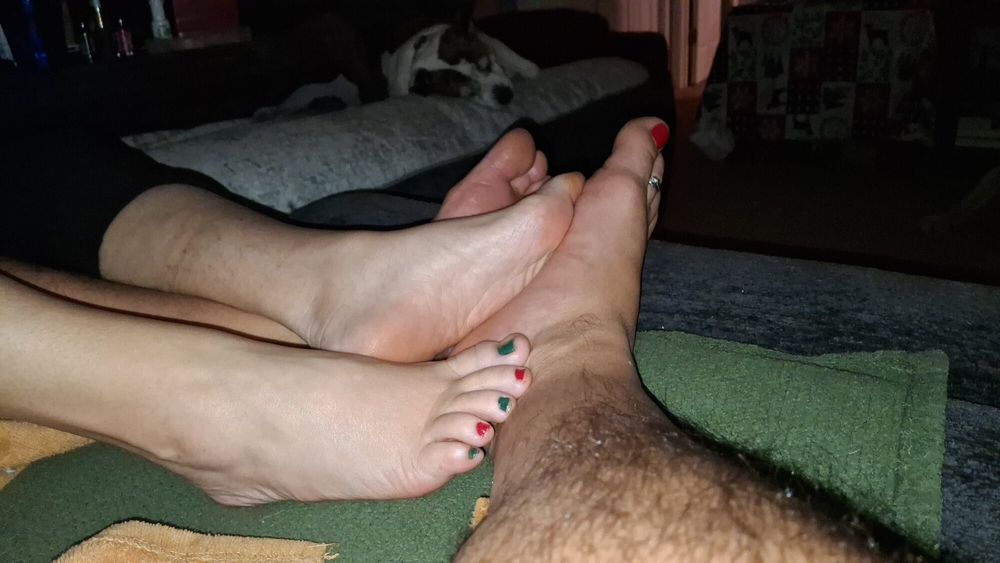 Playing footsie after our Pedicure #4