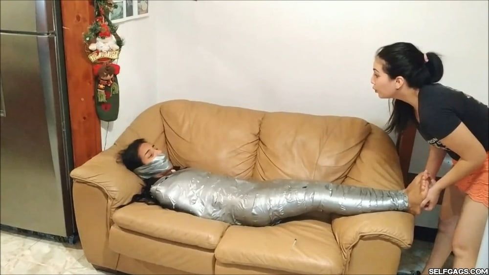 Gagged Girl Duct Tape Wrapped Up Tight - Selfgags #29