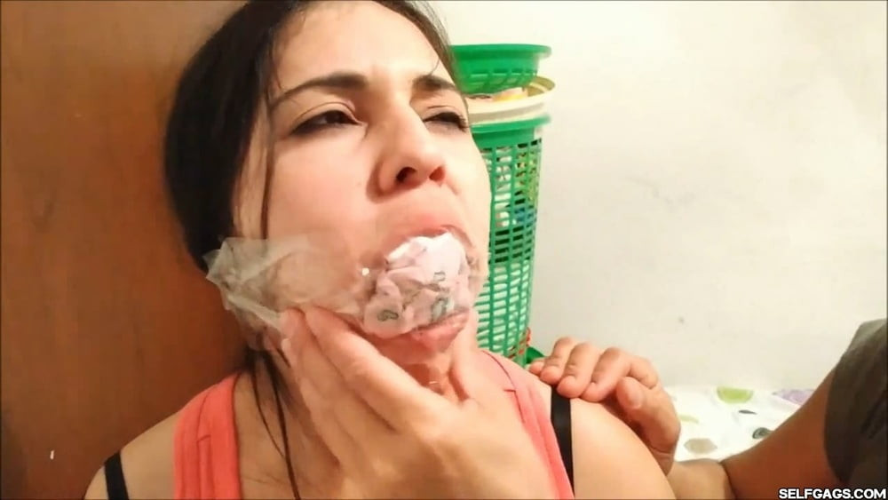 Gagged With 6 Socks And Clear Tape Gag - Selfgags #15