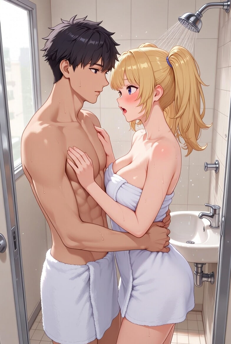 My step-sister She's not alone in the shower 