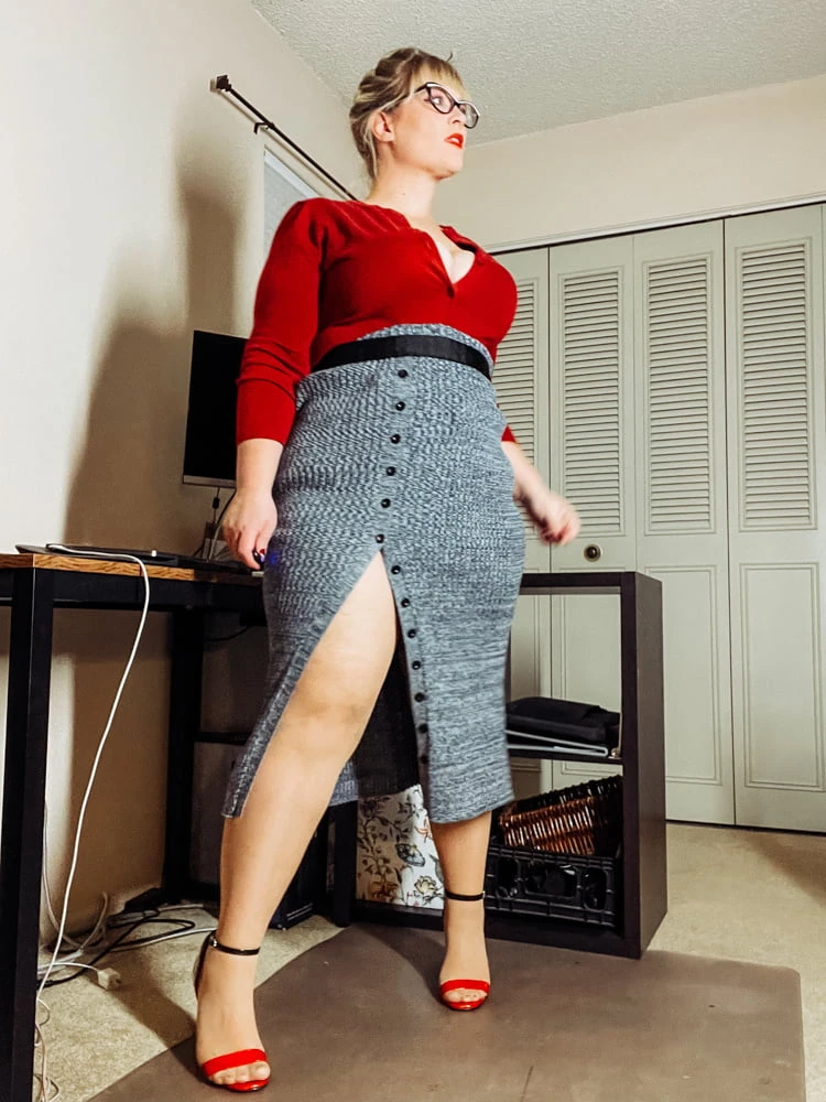 Office Heels skirt and pantyhose #10