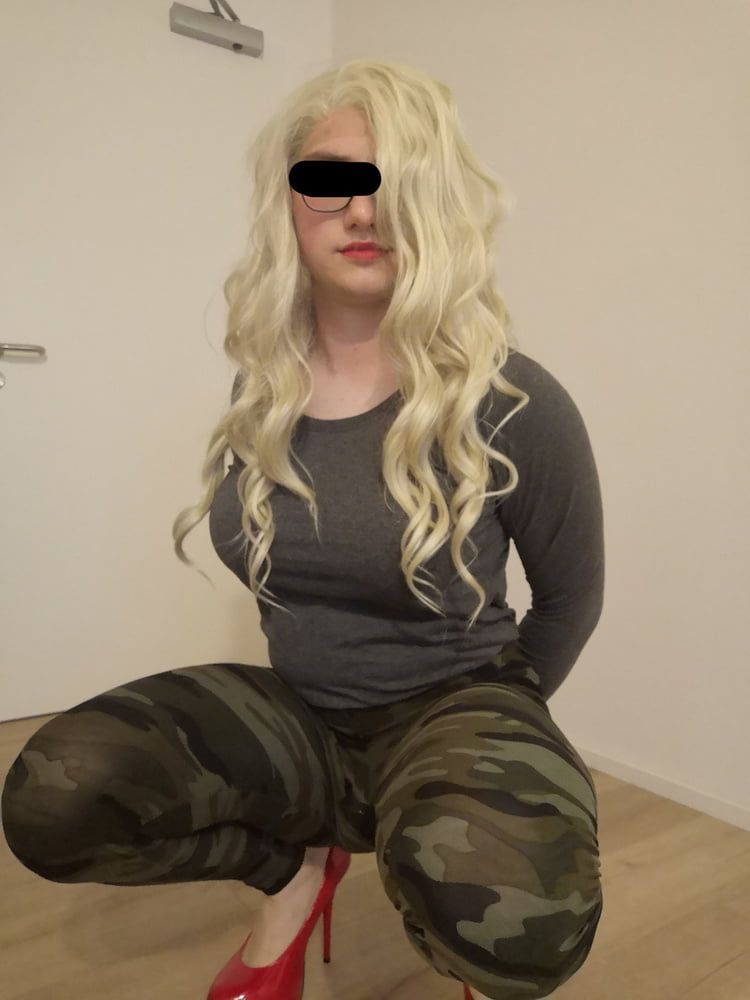 Blonde in camo leggins #18