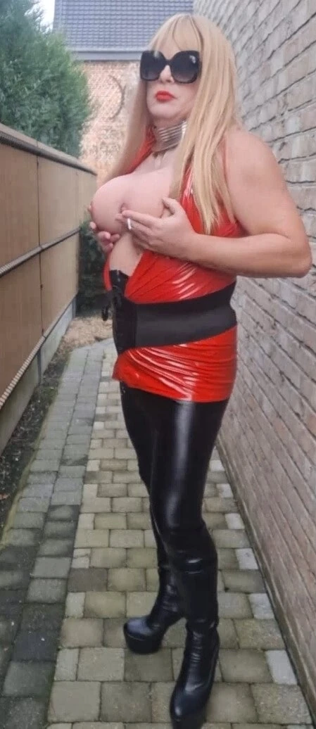 Smoking in black legging and tits out #23