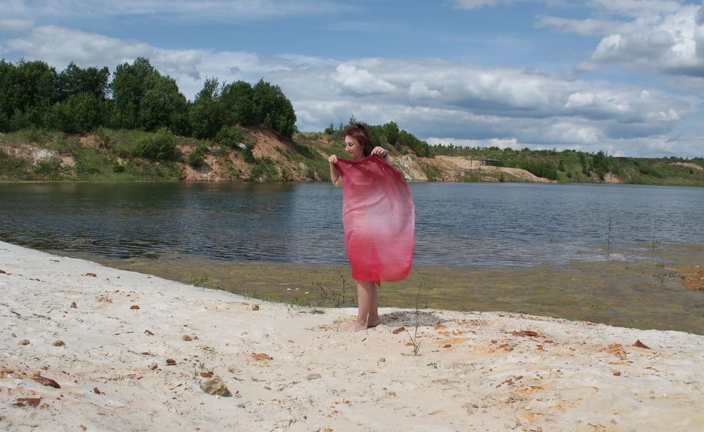 Naked with red shawl 3 #40