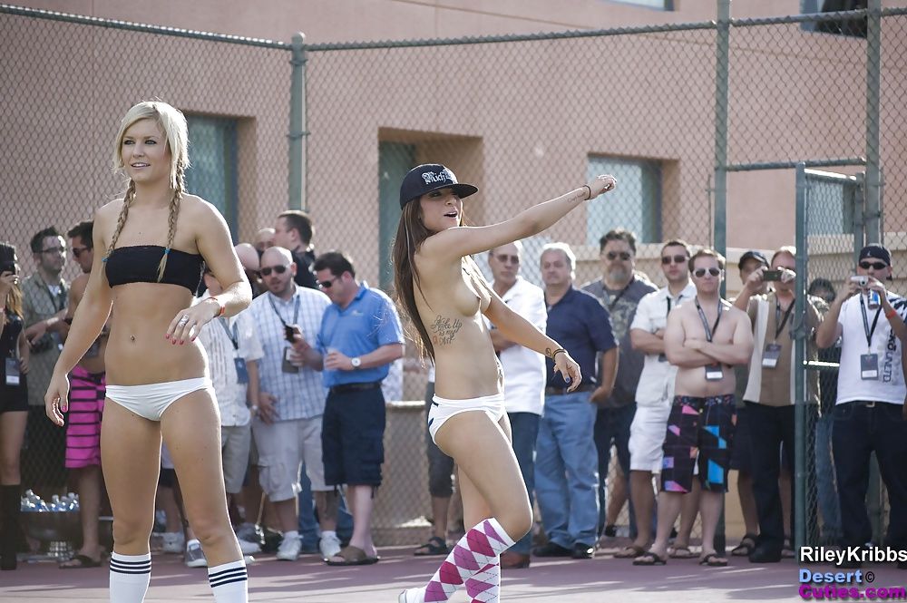 Naked girls playing dodgeball outdoors #59