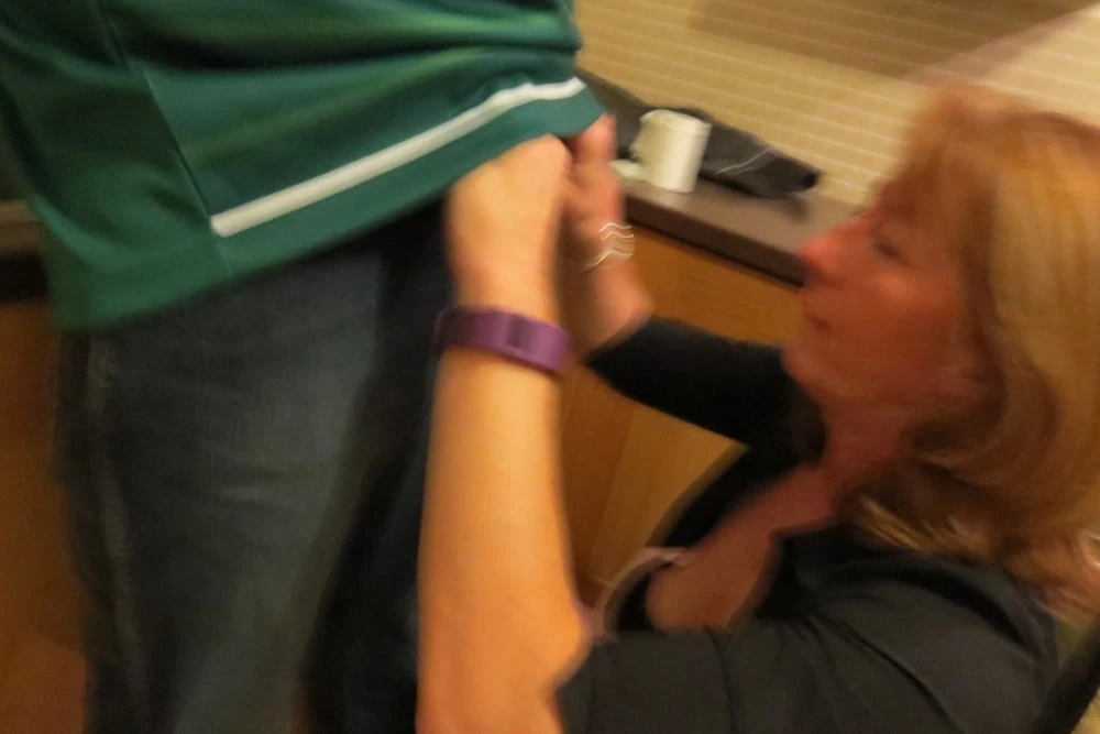 Katie pays the plumber