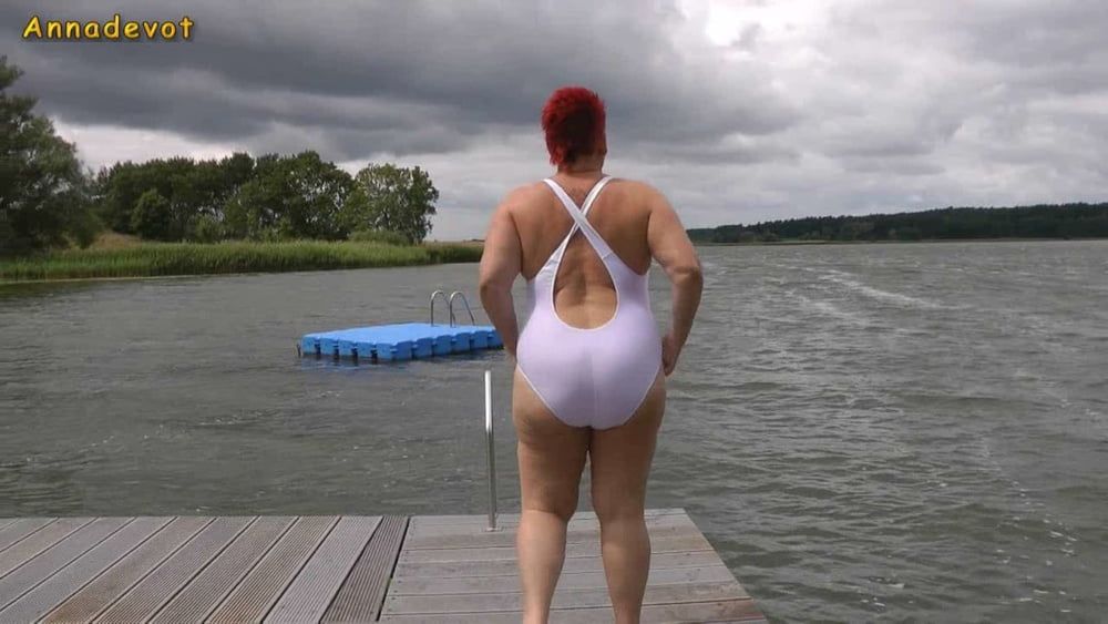 In WHITE SWIMSUIT in the lake #4