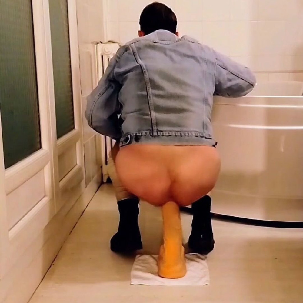 Fetish masturbation and dildo fuck in the bathroom #11