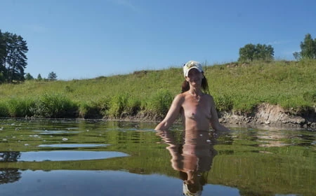 bathing in derzha river         