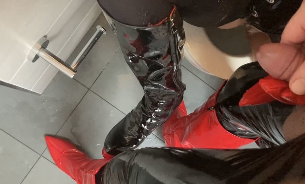 Black and Red Fetish Pissing #20
