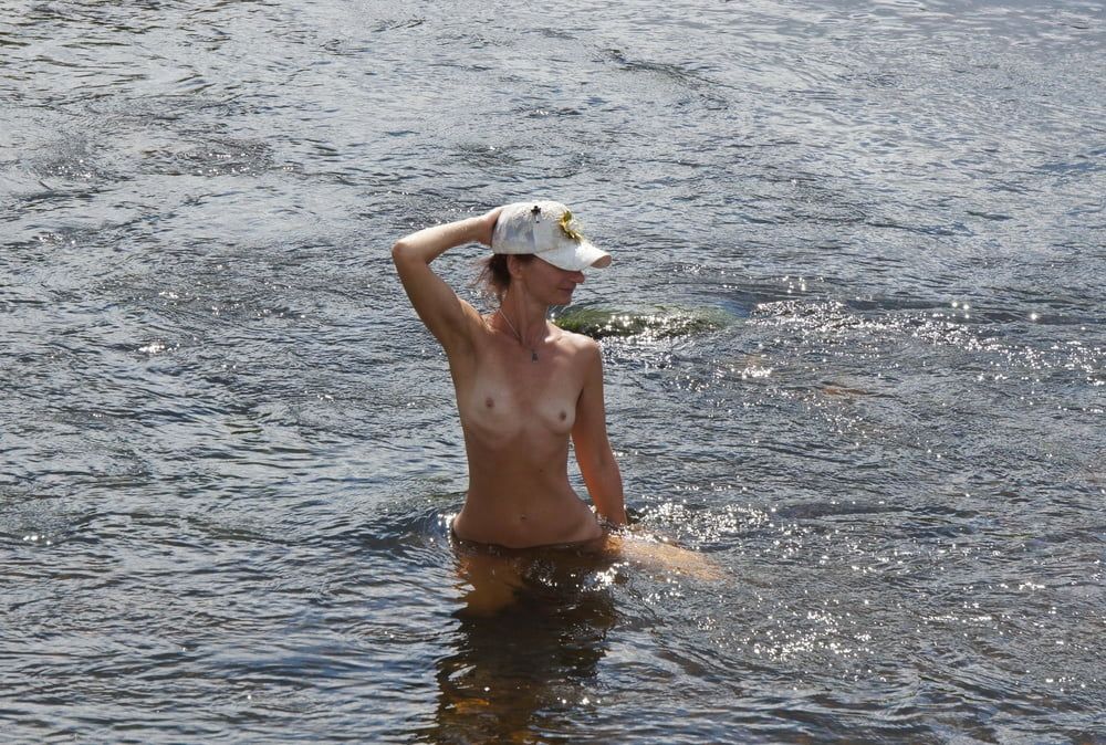 Nude in river&#039;s water #7