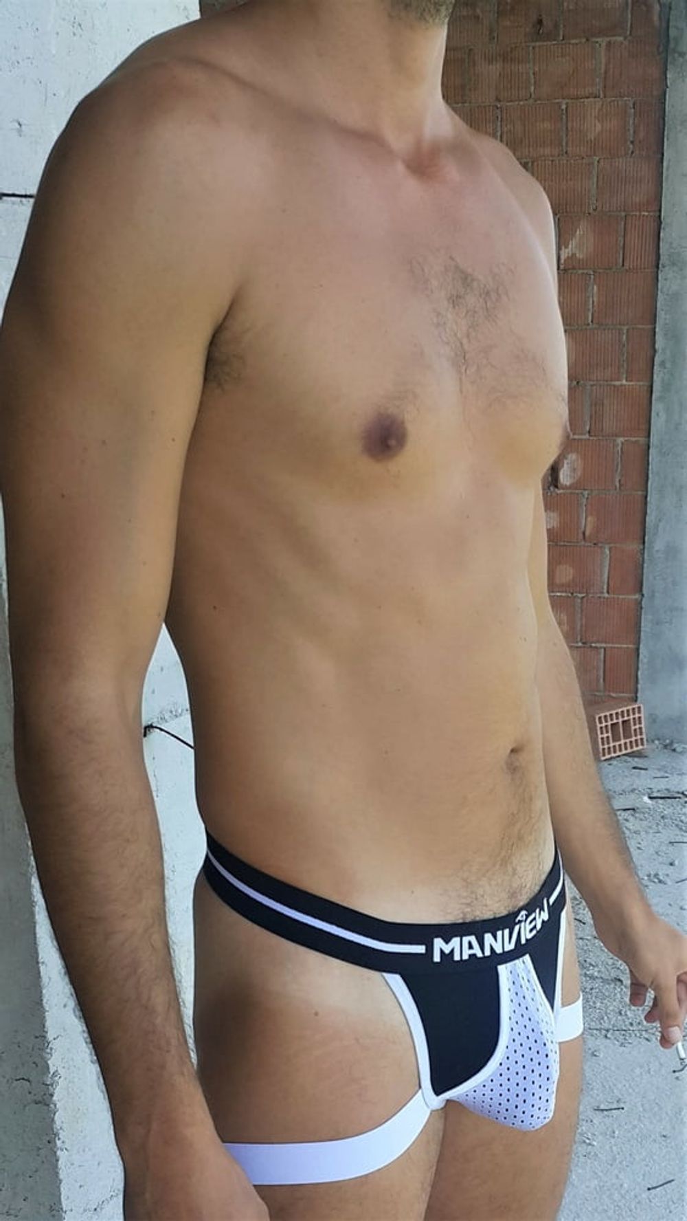 Outdoor bulging in jockstrap  #23