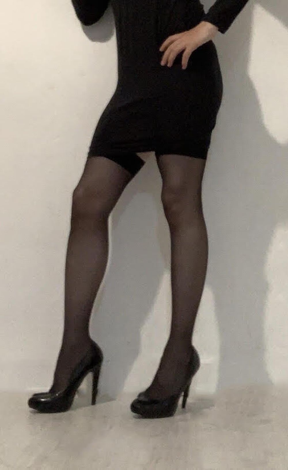 BLACK DRESS AND STOCKINGS #8