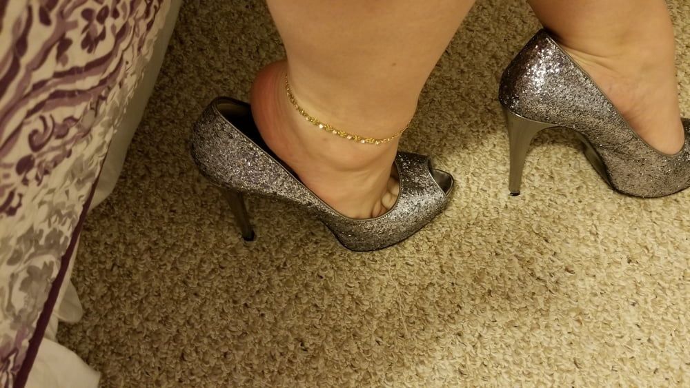 Playing in my shoe closet pretty feet heels flats milf  wife #12