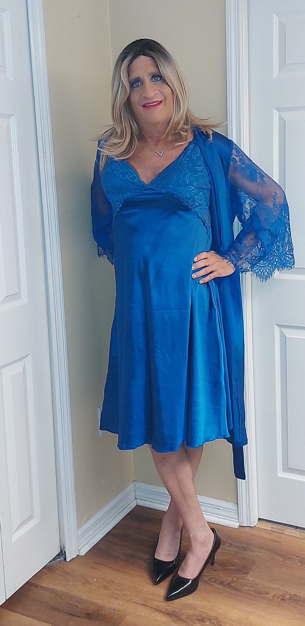 Royal Blue lingerie and satin dresses #16