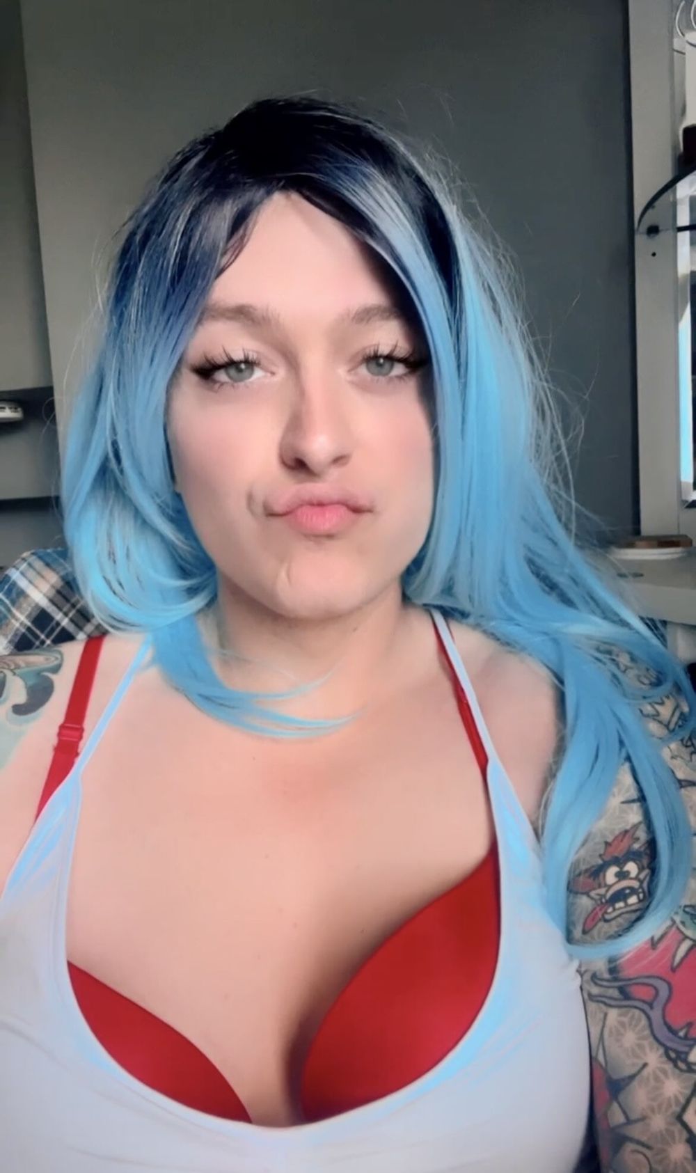 Sexy blue hair Femboy Deanna #4