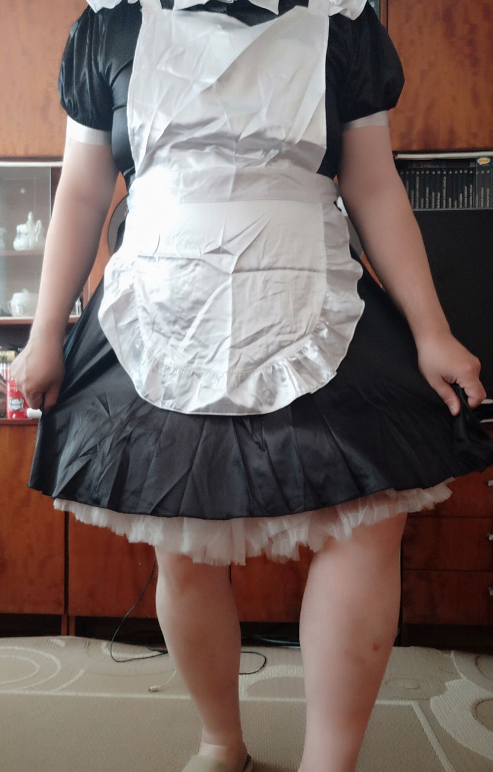 Sissy maid Aleksa dressing and undressing #3