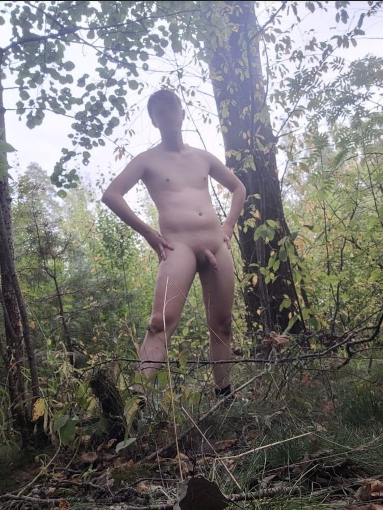 Naked in the woods