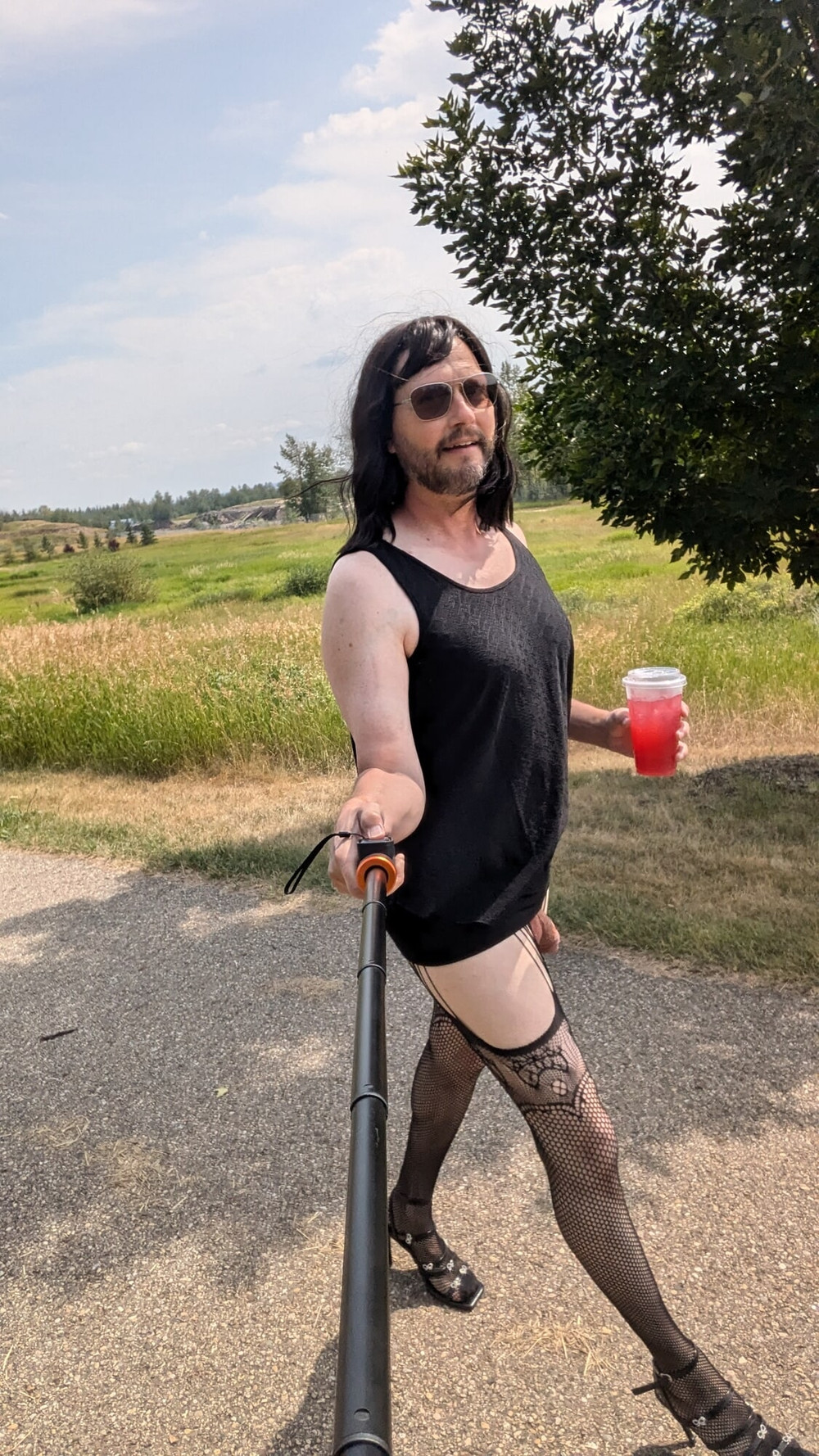 Sissy Tara exposed public walk #2