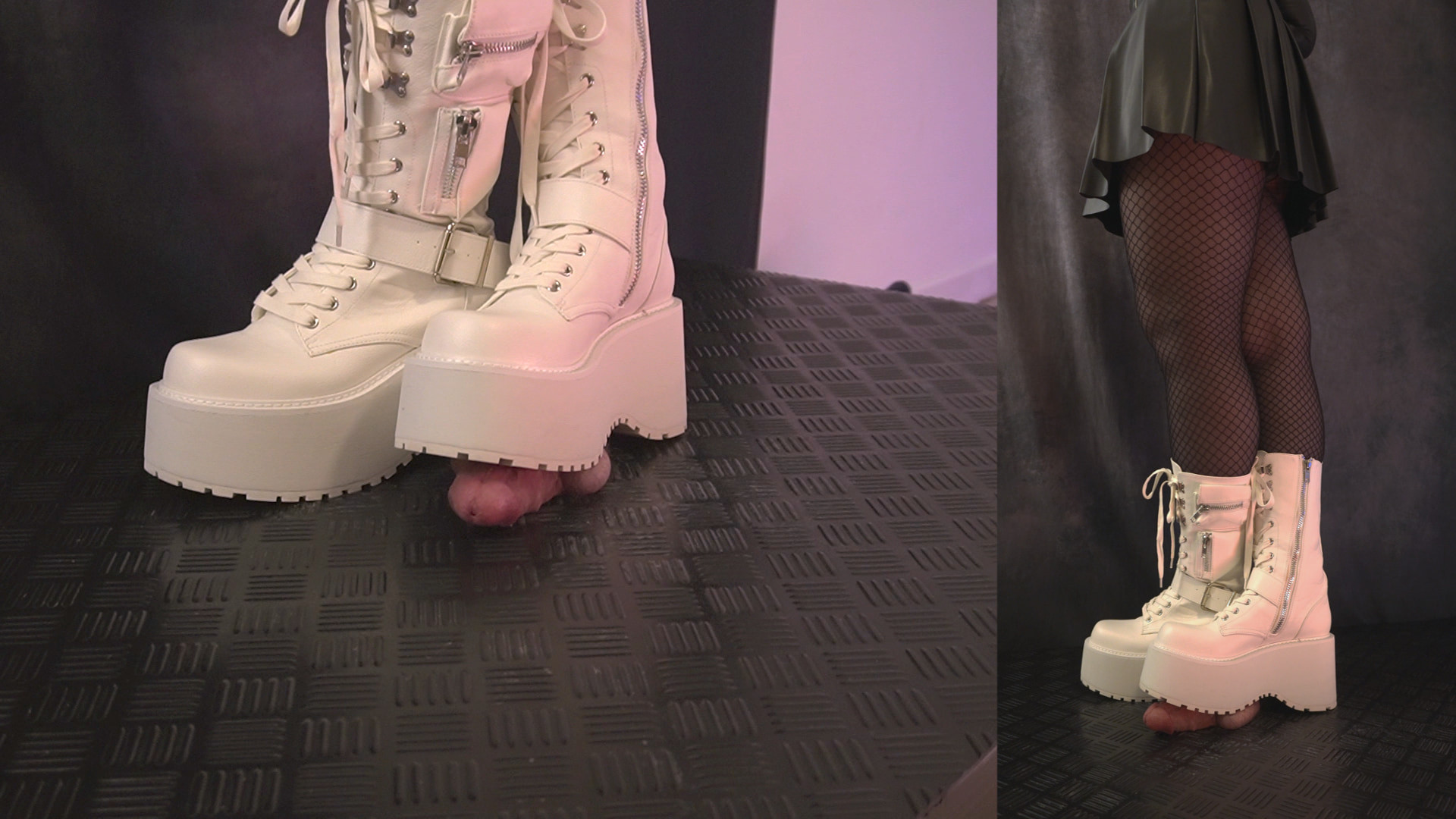 Stomping without Stopping in White Platform Boots