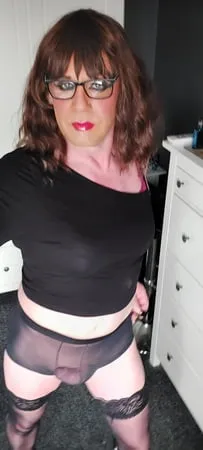 crossdressing juniper beri in black underwear         