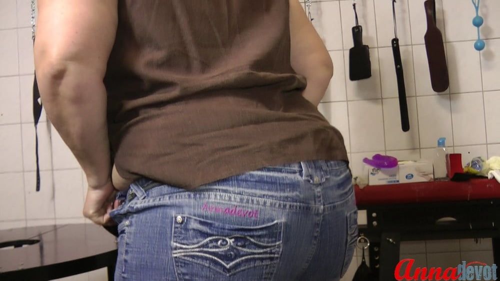 Jeans ass spanked #4