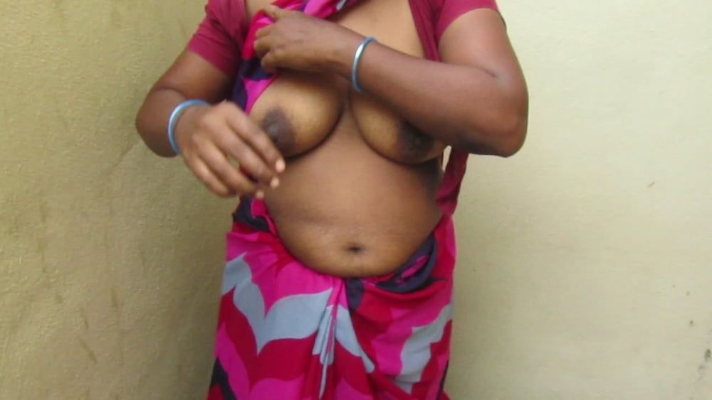 tamil aunty standing to show her boobs  very hot #6