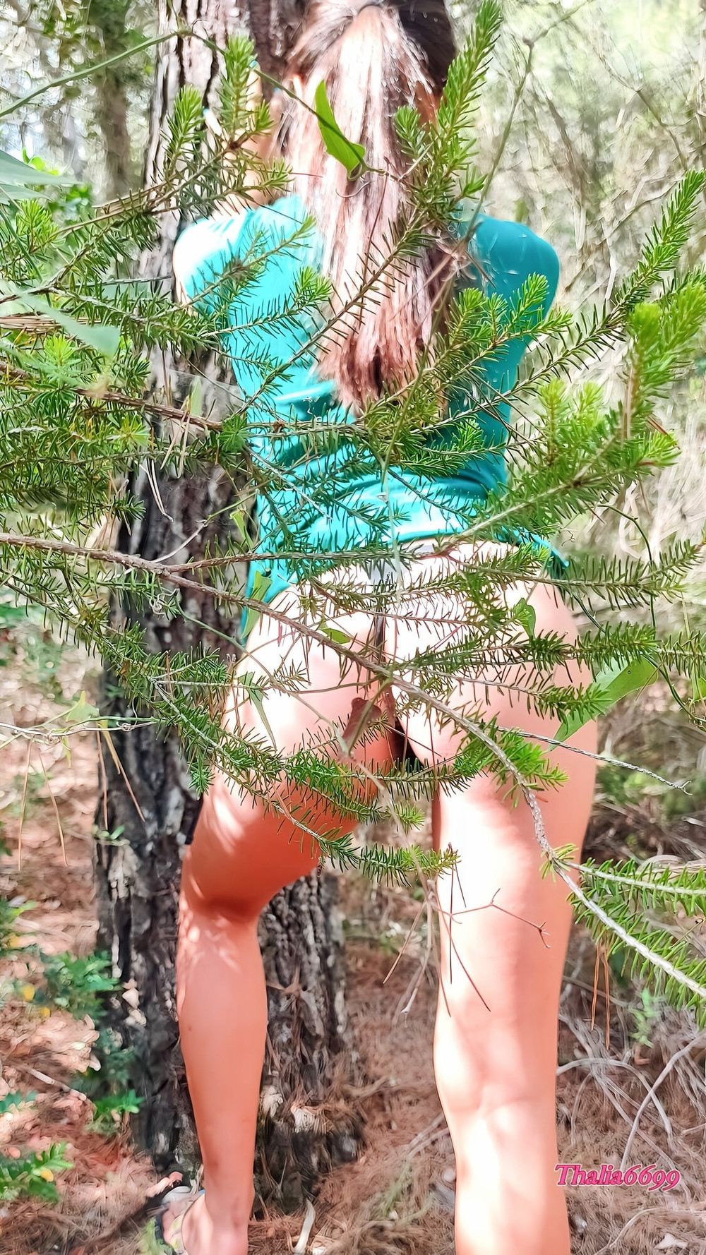 Shy Latina flashing in the woods 🌲 #7