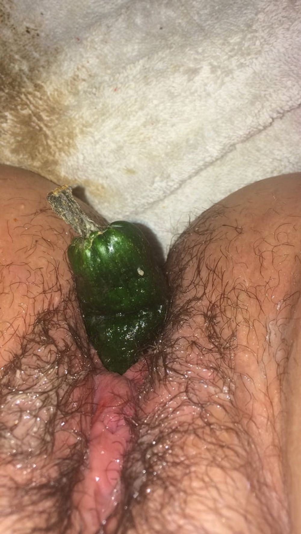 Fucking my pussy with cucumber mm