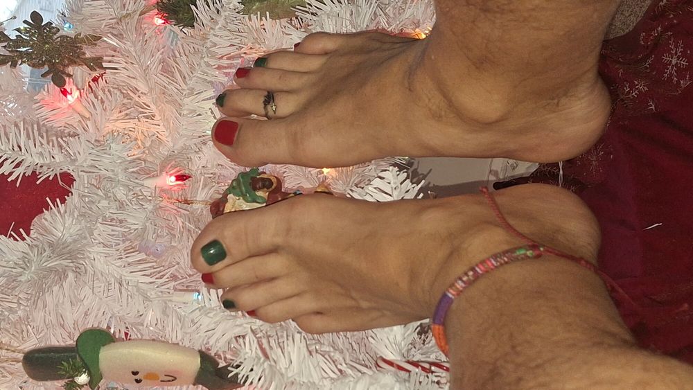 My cute toes next to the Christmas tree #14