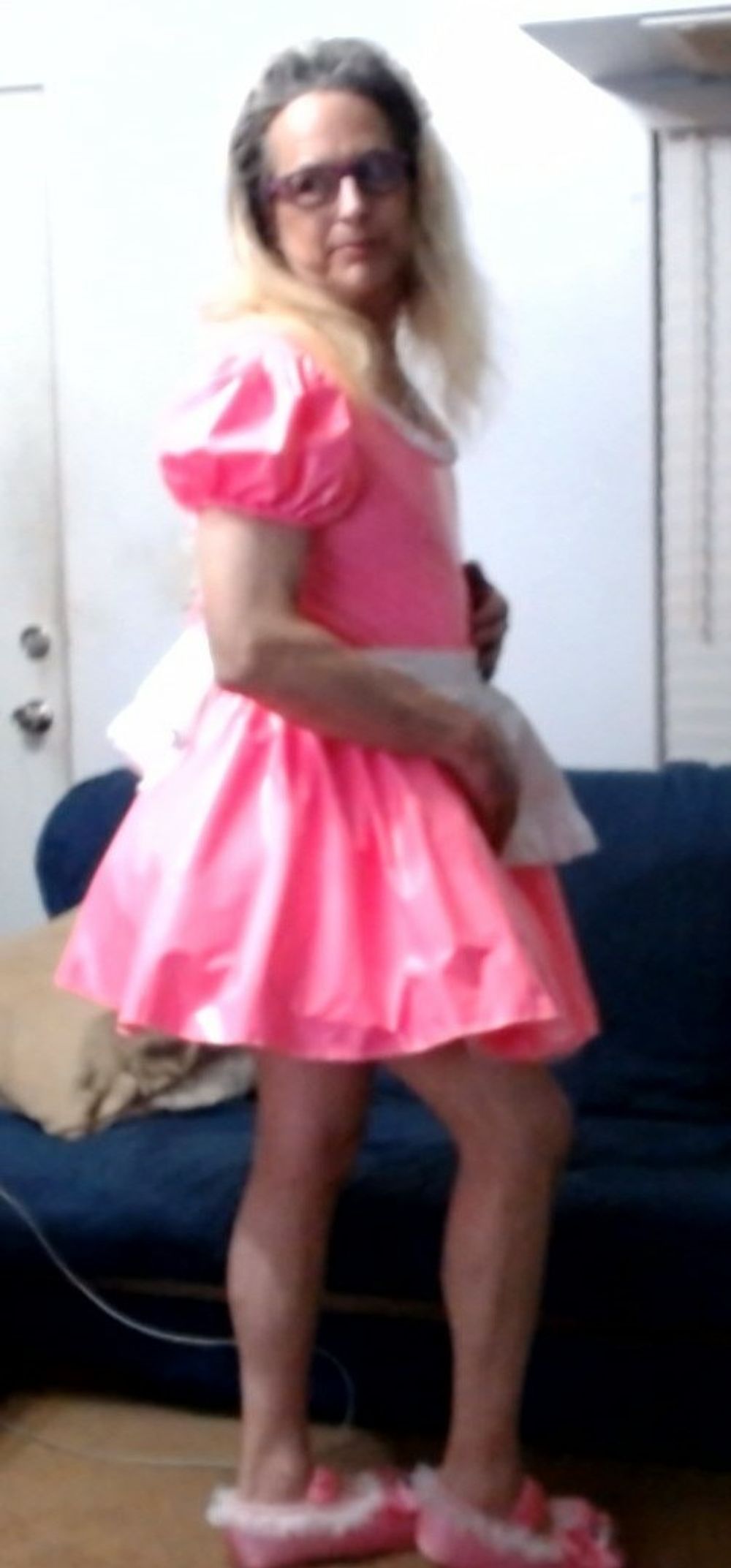 Sissy Slut Ashley Jolene Modeling A PVC sissy maid uniform #2