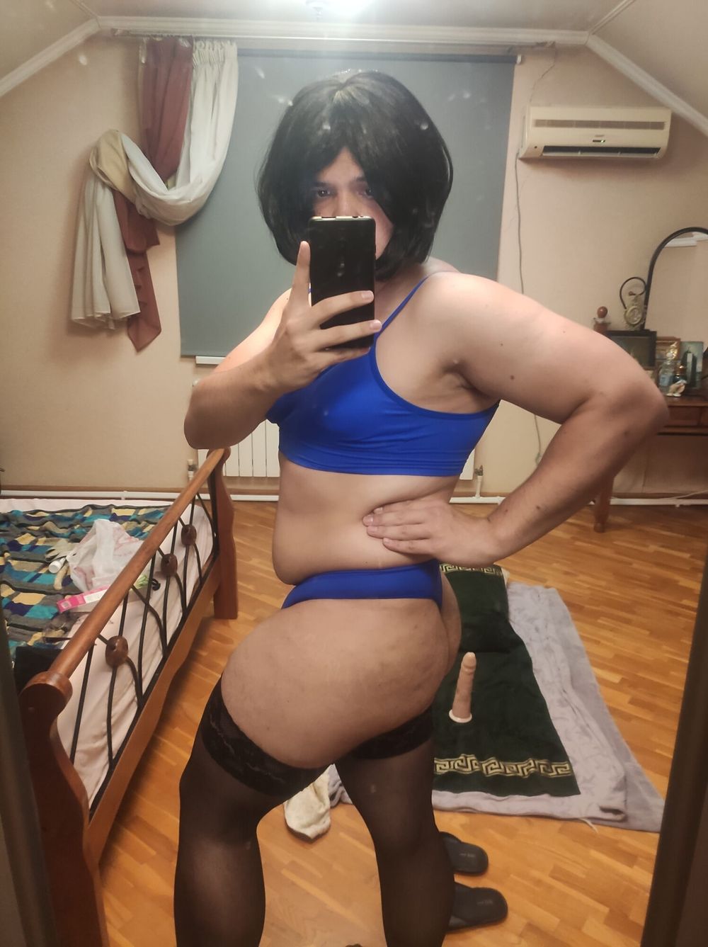 Sissy crossdresser in blue #3