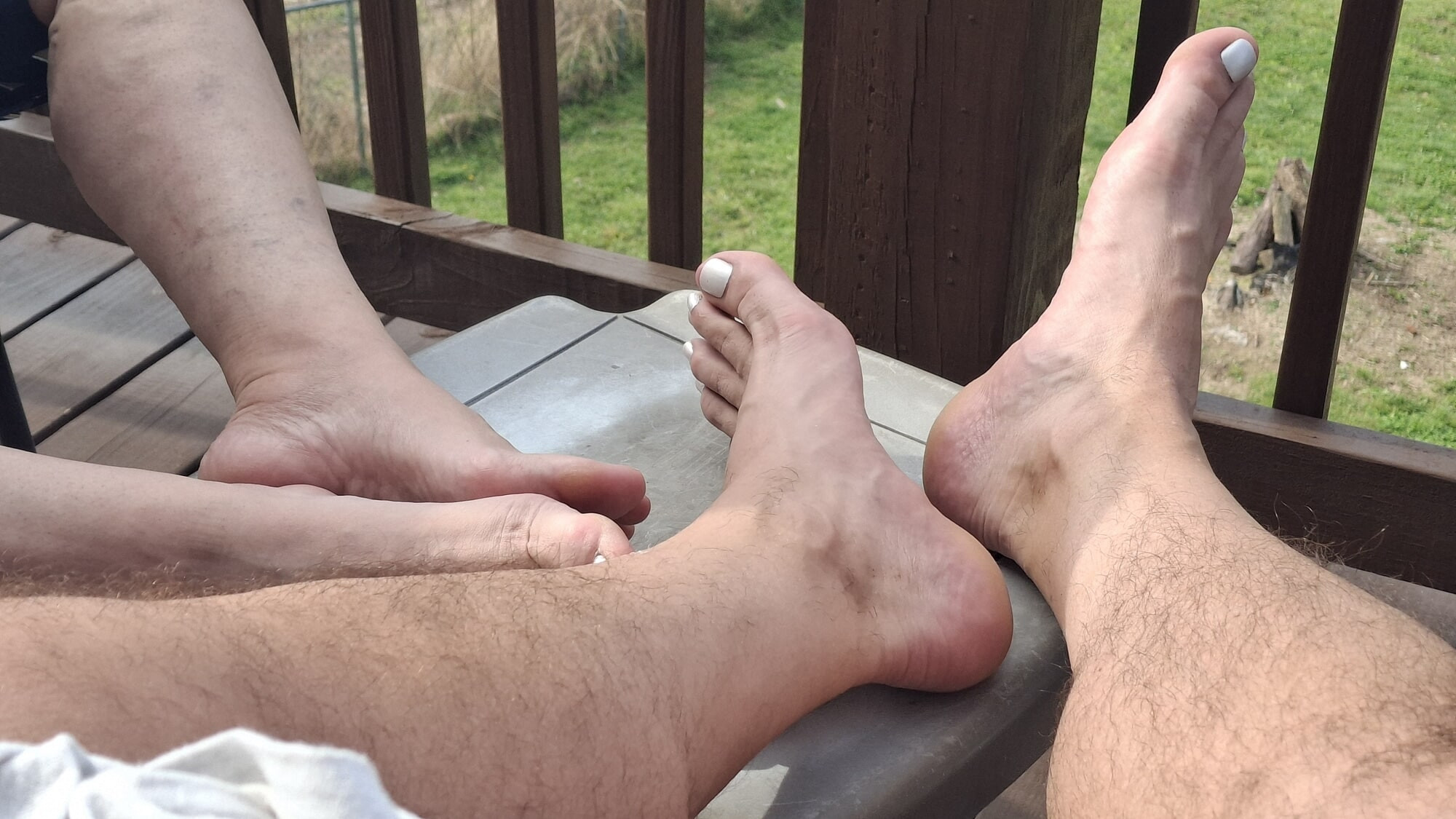 Sharing the foot stool #4