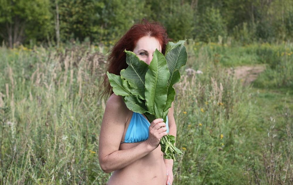 Woman and horseradish #3