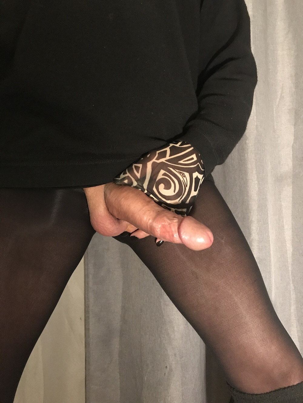 Pose session with stockings in the fitting rooms #60