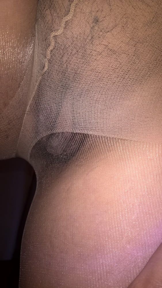 My beautiful hairy wife selfies in pantyhose #2