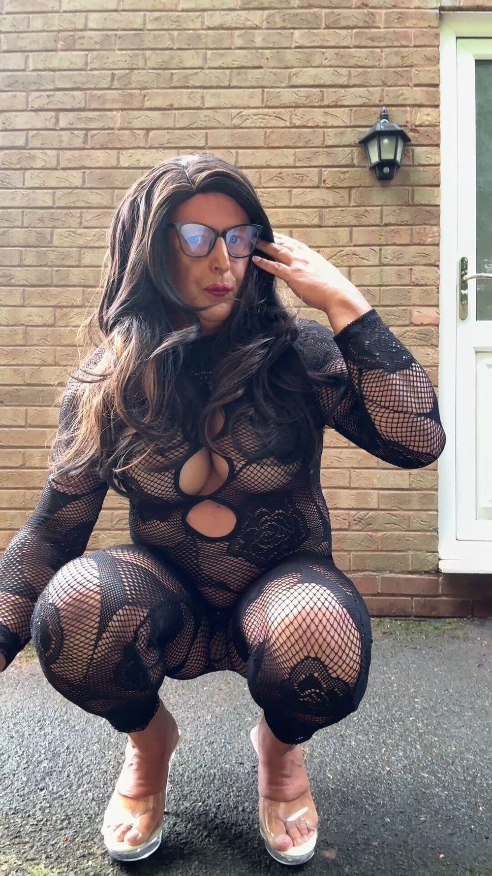 Sexy Crossdresser kellycd2022 in fishnet body stocking  #38