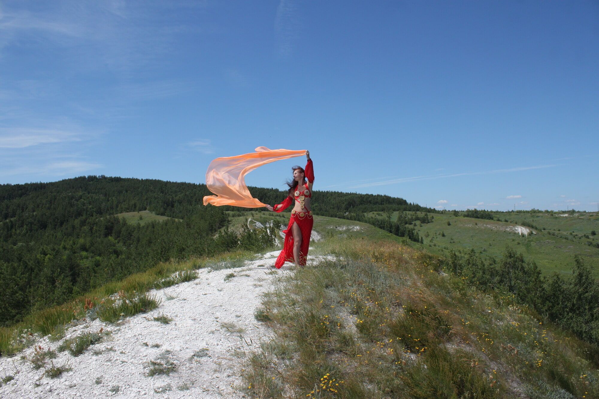 On top with an orange shawl #9