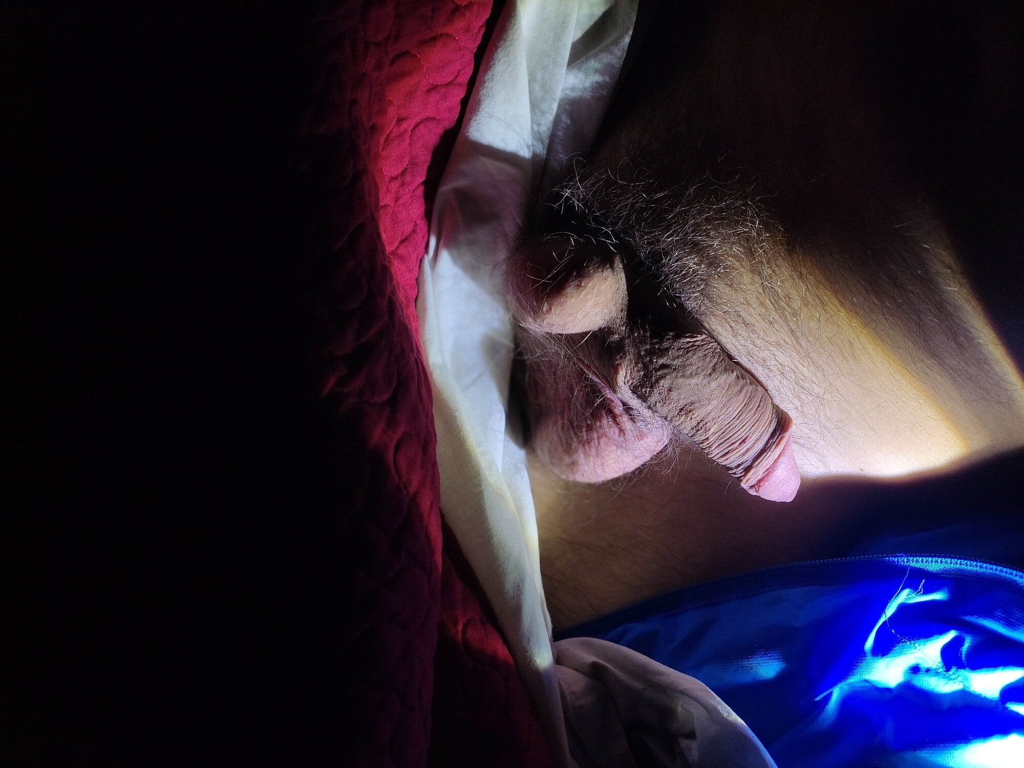 Hairy balls and hot cock close-up with torch light #20