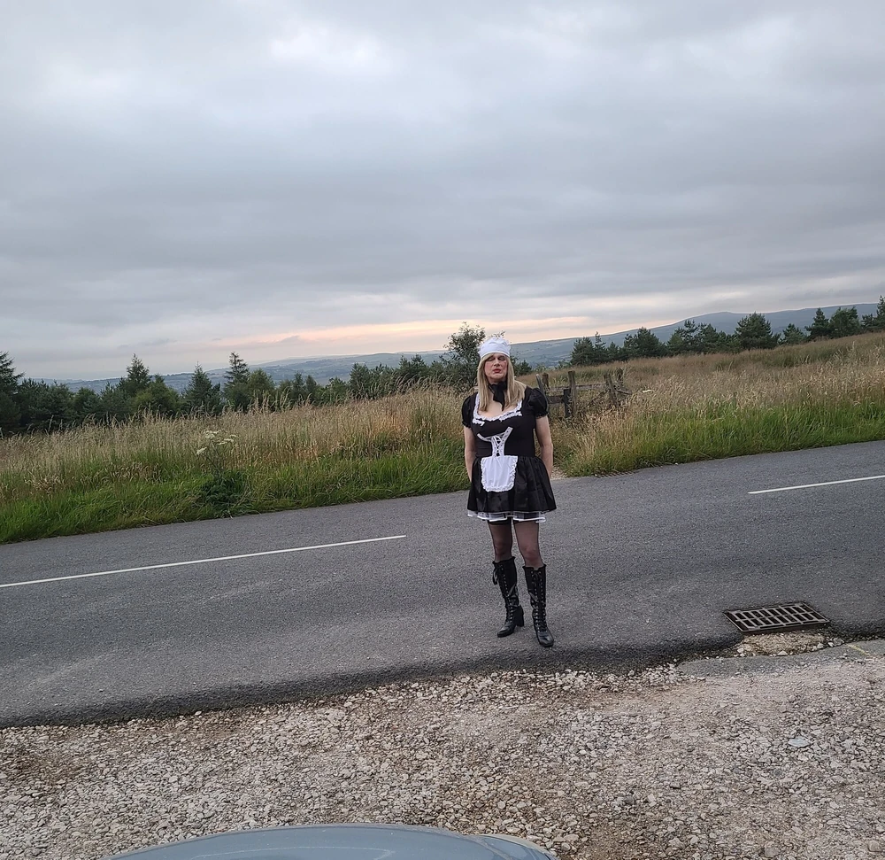 Sissy maid outdoors #5