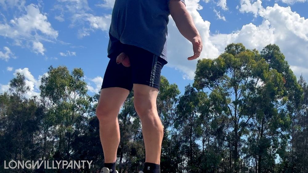 Straight guy playing outdoor basketball dick out in public #18