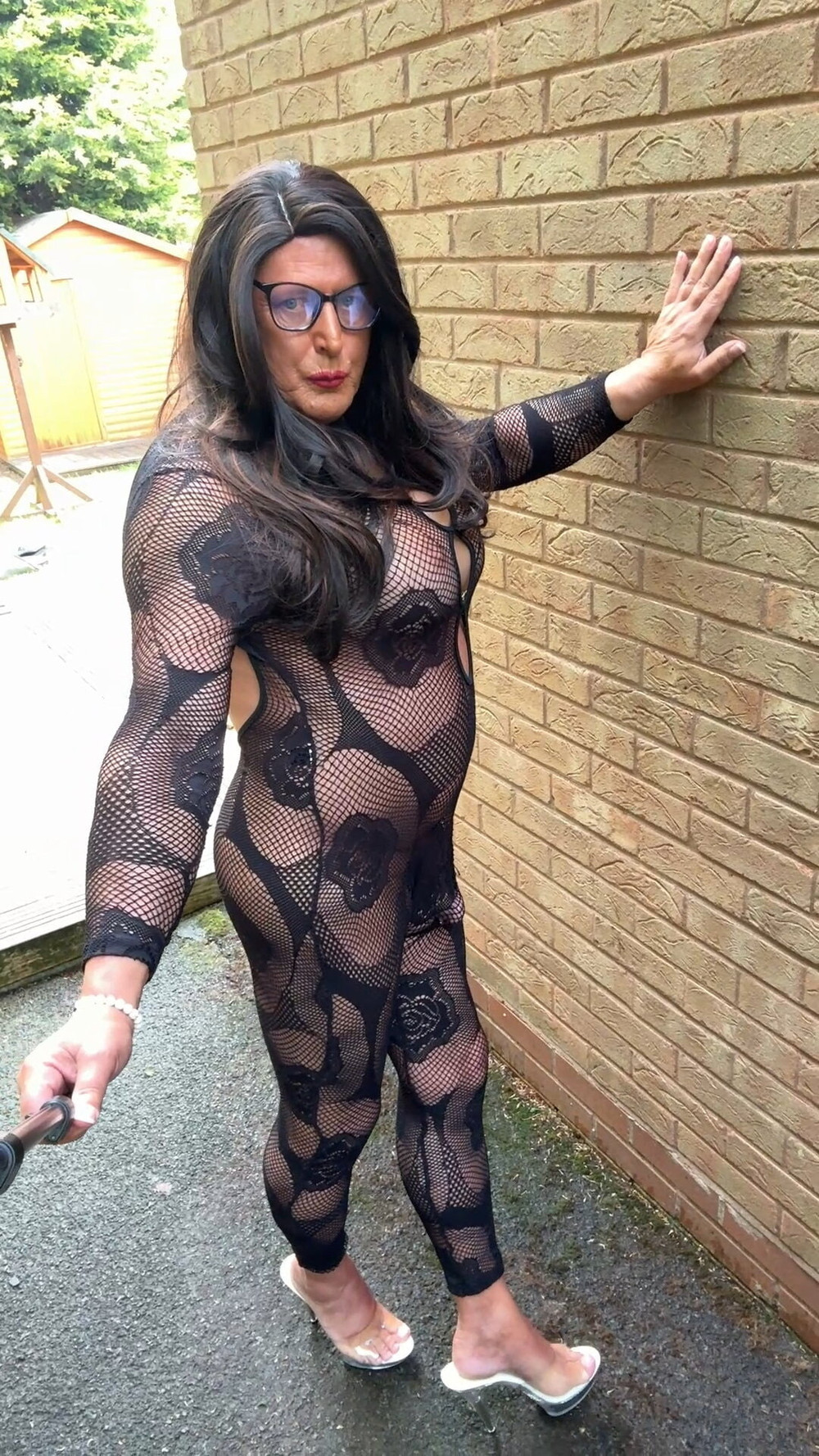 Sexy Crossdresser kellycd2022 in fishnet body stocking  #13